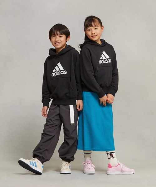 adidas(アディダス)の「エッセンシャルズプラス ビッグロゴ プルオーバーパーカー / アディダス adidas(パーカー・キッズ・グレー/ブラック/ブルー/グリーン・130/140/150/160/110/120)」の16枚目の写真