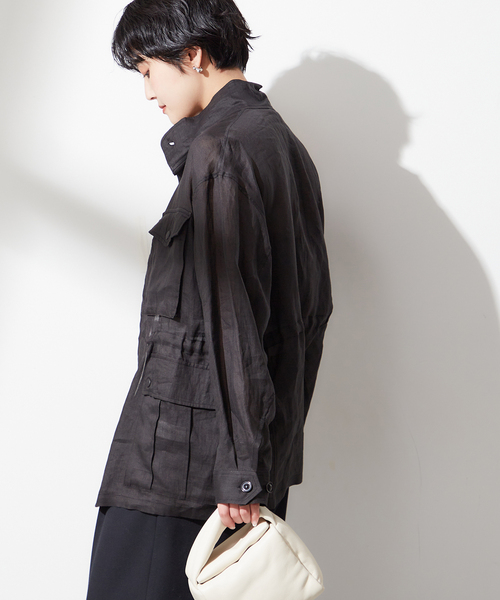 【STUMBLY 】SHEER MILITARY JACKET：ミリタリージャケット