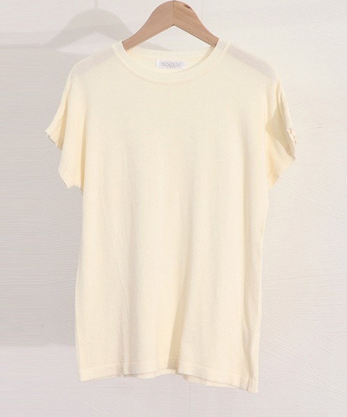 Miniministore(ミニミニストア)の「サマーニット レディース 半袖ニットソー(ニット/セーター・レディース・オレンジ/ベージュ/ブラック/ブラウン・FREE)」の12枚目の写真