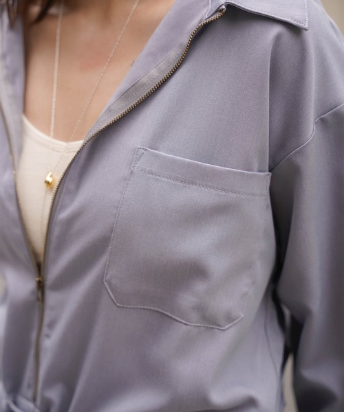 mimi toujours(ミミトゥジュール)の「ワイド ジャンプスーツ mimi toujours×itsPeachi(ワンピース・レディース・ブルーグレー/チャコール・M)」の19枚目の写真