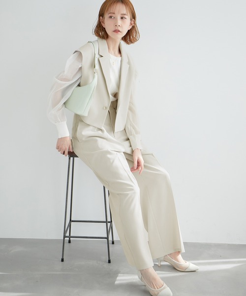 ROPE' PICNIC（ロペピクニック）の「ショート丈ジレ/UVカット・リンクコーデ（ベスト・レディース・サックスブルー/ベージュ系その他2/ネイビー・38）」の5枚目の写真