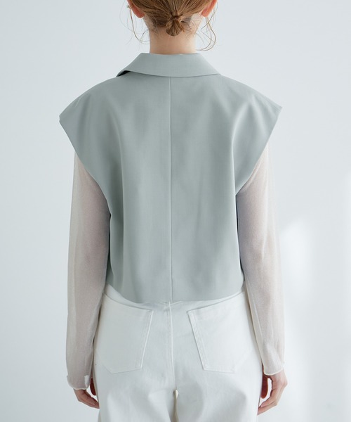 ROPE' PICNIC（ロペピクニック）の「ショート丈ジレ/UVカット・リンクコーデ（ベスト・レディース・サックスブルー/ベージュ系その他2/ネイビー・38）」の17枚目の写真