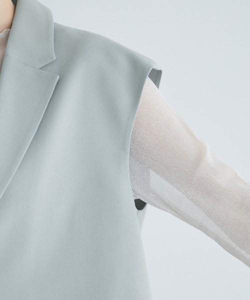 ROPE' PICNIC（ロペピクニック）の「ショート丈ジレ/UVカット・リンクコーデ（ベスト・レディース・サックスブルー/ベージュ系その他2/ネイビー・38）」の19枚目の写真