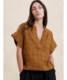 Laurel リネンコットン トップス