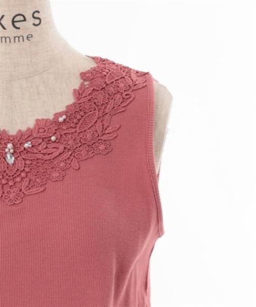 アルゼンチンタンゴ・淡ピンクレーストップス ネックレス K10ピンクゴールド ルビー ロードライトガーネット