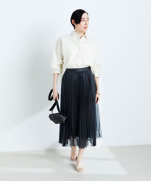NOLLEY’S(ノーリーズ)の「ウォッシャブルシアープリーツスカート(スカート・レディース・アイボリー/チャコールグレー・36/38)」の18枚目の写真