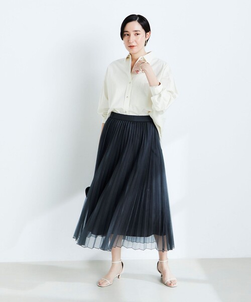 NOLLEY’S(ノーリーズ)の「ウォッシャブルシアープリーツスカート(スカート・レディース・アイボリー/チャコールグレー・36/38)」の19枚目の写真