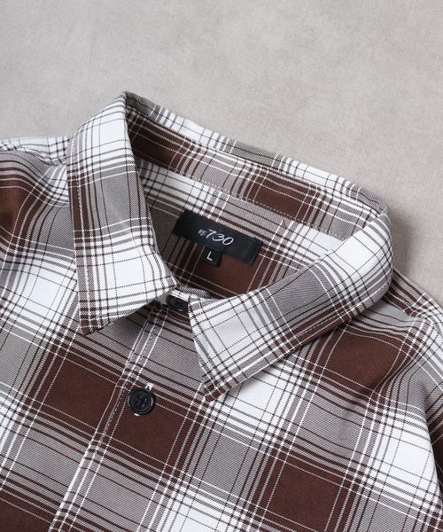 RE730(アールイーセブンサーティー)の「Ombre check wide long sleeve shirt / オンブレチェック 長袖シャツ(シャツ/ブラウス・メンズ・ブラック/ブラウン・M/L)」の8枚目の写真