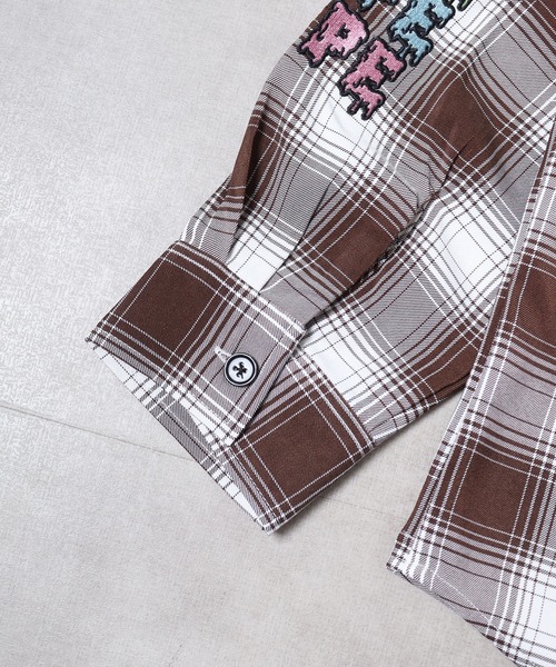 RE730(アールイーセブンサーティー)の「Ombre check wide long sleeve shirt / オンブレチェック 長袖シャツ(シャツ/ブラウス・メンズ・ブラック/ブラウン・M/L)」の4枚目の写真