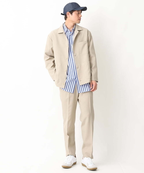 a.v.v（アーヴェヴェ）の「【シワになりにくい】リライトカバーオール（セットアップ可）（カバーオール・メンズ・ベージュ/ネイビー・46/48）」の5枚目の写真