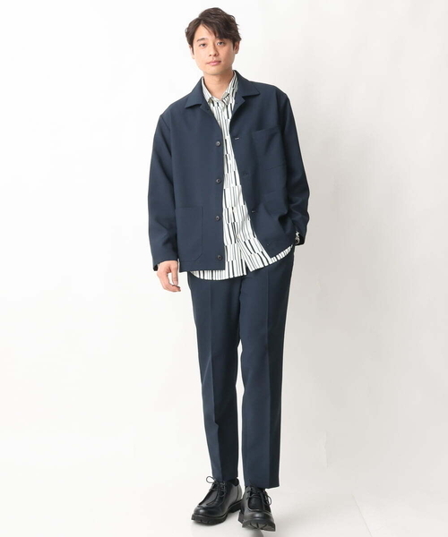 a.v.v（アーヴェヴェ）の「【シワになりにくい】リライトカバーオール（セットアップ可）（カバーオール・メンズ・ベージュ/ネイビー・46/48）」の12枚目の写真