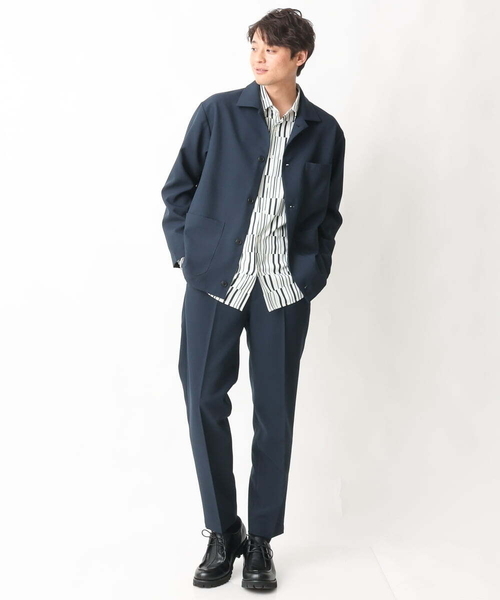 a.v.v（アーヴェヴェ）の「【シワになりにくい】リライトカバーオール（セットアップ可）（カバーオール・メンズ・ベージュ/ネイビー・46/48）」の13枚目の写真