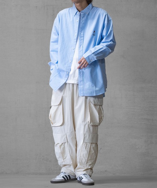 JOHN'S CLOSET（ジョンズクローゼット）の「【i】ナイロンワッシャー 4pocket  ワイドカーゴパンツ（カーゴパンツ・メンズ・ホワイト/ブラック/カーキ・MEDIUM/LARGE/X-LARGE）」の7枚目の写真