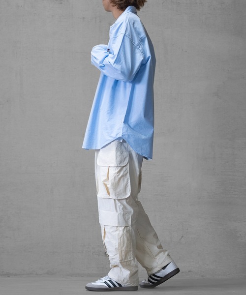 JOHN'S CLOSET（ジョンズクローゼット）の「【i】ナイロンワッシャー 4pocket  ワイドカーゴパンツ（カーゴパンツ・メンズ・ホワイト/ブラック/カーキ・MEDIUM/LARGE/X-LARGE）」の8枚目の写真