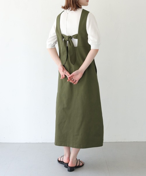 HER CLOSET（ハークローゼット）の「 【HER CLOSET】WEB限定バックリボンチノジャンパースカート WEB LIMITED BACK RIBBON CHINO JUMPER SKIRT（ジャンパースカート・レディース・ベージュ/ブラック/カーキ・M）」の17枚目の写真
