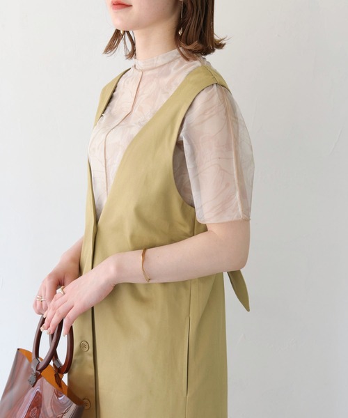 HER CLOSET（ハークローゼット）の「 【HER CLOSET】WEB限定バックリボンチノジャンパースカート WEB LIMITED BACK RIBBON CHINO JUMPER SKIRT（ジャンパースカート・レディース・ベージュ/ブラック/カーキ・M）」の20枚目の写真