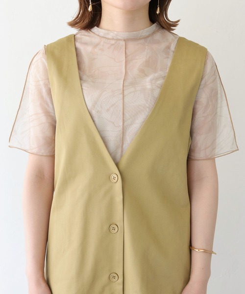 HER CLOSET（ハークローゼット）の「 【HER CLOSET】WEB限定バックリボンチノジャンパースカート WEB LIMITED BACK RIBBON CHINO JUMPER SKIRT（ジャンパースカート・レディース・ベージュ/ブラック/カーキ・M）」の6枚目の写真