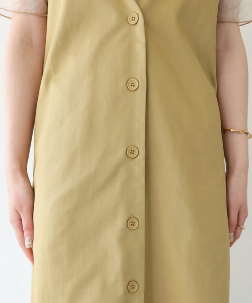 HER CLOSET（ハークローゼット）の「 【HER CLOSET】WEB限定バックリボンチノジャンパースカート WEB LIMITED BACK RIBBON CHINO JUMPER SKIRT（ジャンパースカート・レディース・ベージュ/ブラック/カーキ・M）」の8枚目の写真