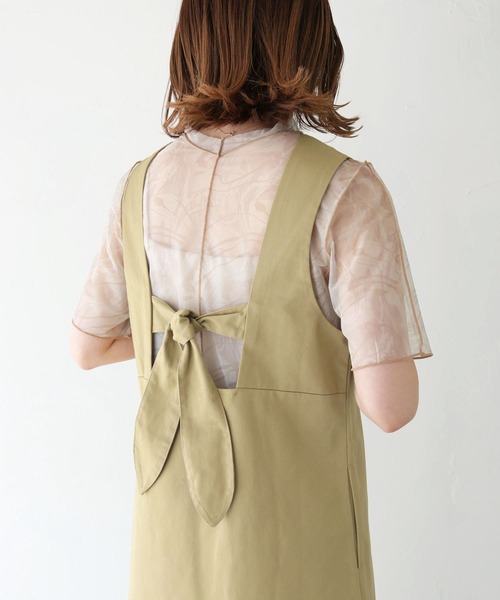 HER CLOSET（ハークローゼット）の「 【HER CLOSET】WEB限定バックリボンチノジャンパースカート WEB LIMITED BACK RIBBON CHINO JUMPER SKIRT（ジャンパースカート・レディース・ベージュ/ブラック/カーキ・M）」の21枚目の写真