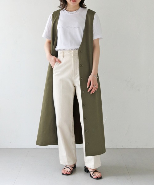 HER CLOSET（ハークローゼット）の「 【HER CLOSET】WEB限定バックリボンチノジャンパースカート WEB LIMITED BACK RIBBON CHINO JUMPER SKIRT（ジャンパースカート・レディース・ベージュ/ブラック/カーキ・M）」の11枚目の写真