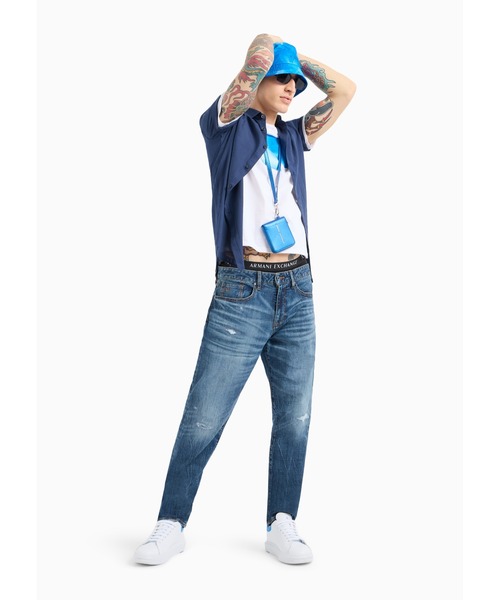 ARMANI EXCHANGE(アルマーニエクスチェンジ)の「【A|X アルマーニ エクスチェンジ】グラフィックデザイン 半袖クルーネックTシャツ/REGULAR(Tシャツ/カットソー・メンズ・ネイビー/ホワイト・LARGE/MEDIUM/SMALL/X-LARGE/X-SMALL/XX-LARGE)」の8枚目の写真