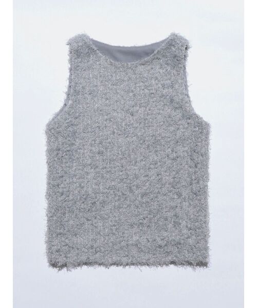 VEQUM（VEQUM）の「【VEQUM】FLUFFY TANK TOP（タンクトップ・レディース・グレー/ブラック/アイボリー・FREE）」の4枚目の写真