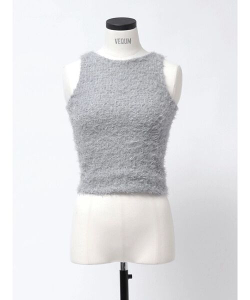 VEQUM（VEQUM）の「【VEQUM】FLUFFY TANK TOP（タンクトップ・レディース・グレー/ブラック/アイボリー・FREE）」の5枚目の写真