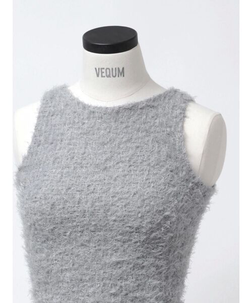 VEQUM（VEQUM）の「【VEQUM】FLUFFY TANK TOP（タンクトップ・レディース・グレー/ブラック/アイボリー・FREE）」の9枚目の写真