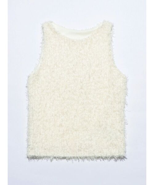 VEQUM（VEQUM）の「【VEQUM】FLUFFY TANK TOP（タンクトップ・レディース・グレー/ブラック/アイボリー・FREE）」の2枚目の写真