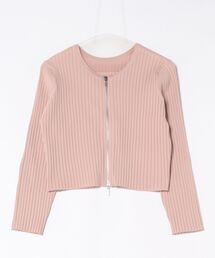 LOWRYS FARM | ダブルジップクロップドカーディガンＬＳ 112290(カーディガン/ボレロ)