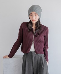 LOWRYS FARM | ダブルジップクロップドカーディガンＬＳ 112290(カーディガン/ボレロ)