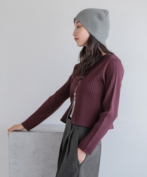 LOWRYS FARM（ローリーズファーム）の「ダブルジップクロップドカーディガンＬＳ 112290（カーディガン/ボレロ・レディース・アイボリー/レッド/ブルー/ブラック/ブルー系その他/エンジ/グレー/ピンク・FREE）」の22枚目の写真