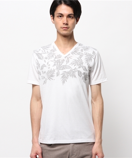 VENCEEXCHANGE（ヴァンスエクスチェンジ）の「花柄グラデーションTシャツ  （Tシャツ/カットソー・メンズ・オフホワイト/ダークグリーン/ブラック・MEDIUM/SMALL/LARGE）」の5枚目の写真