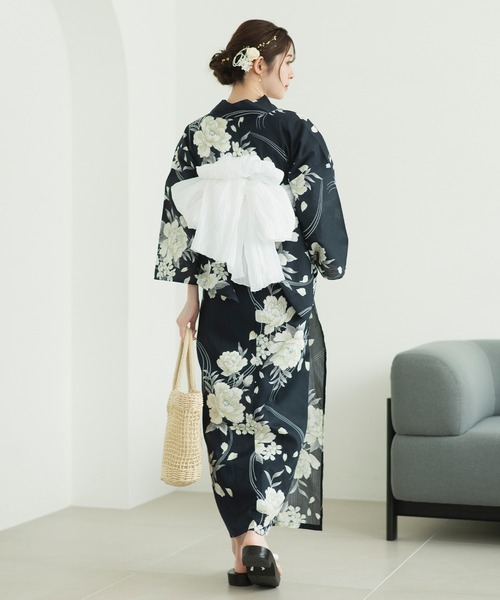 CELEN（セレン）の「【1人で着られる浴衣4点セット】浴衣・兵児帯・腰紐2本《夏ときめき浴衣》（浴衣・レディース・その他3/その他12/その他4/その他7/その他9/その他6/その他8/その他10/その他1/その他2/その他5/その他11/ホワイト系/イエロー系/グレー系1/グレー系2/アイボリー系/グレー系3/ブラウン系1/ブラウン系2/ネイビー系・FREE）」の11枚目の写真