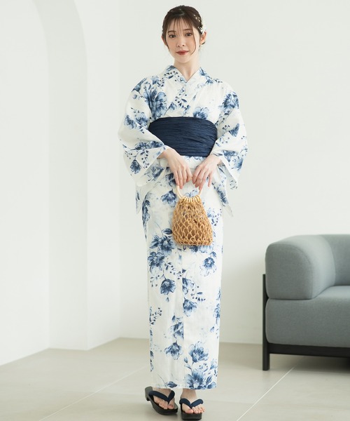 CELEN（セレン）の「【1人で着られる浴衣4点セット】浴衣・兵児帯・腰紐2本《夏ときめき浴衣》（浴衣・レディース・その他3/その他12/その他4/その他7/その他9/その他6/その他8/その他10/その他1/その他2/その他5/その他11/ホワイト系/イエロー系/グレー系1/グレー系2/アイボリー系/グレー系3/ブラウン系1/ブラウン系2/ネイビー系・FREE）」の12枚目の写真