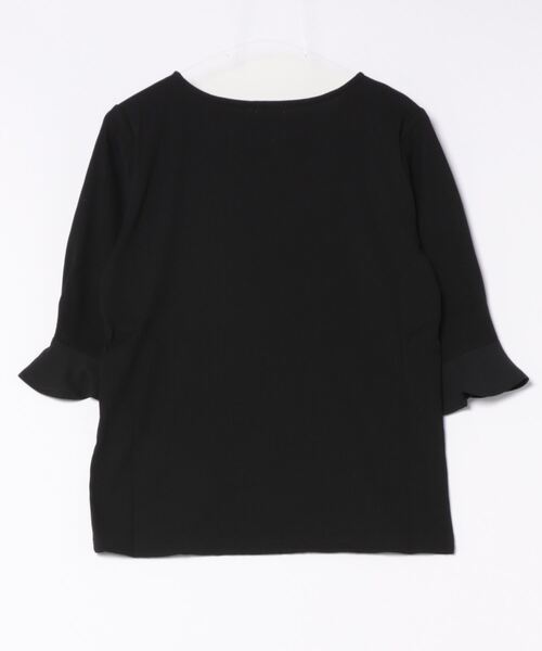 Honeys(ハニーズ)の「袖口パール付きトップス(Tシャツ/カットソー・レディース・アイボリー/ブラック/サックスブルー/ラベンダー・S/M/L/LL)」の7枚目の写真