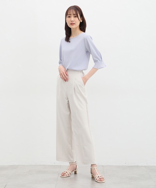 Honeys(ハニーズ)の「袖口パール付きトップス(Tシャツ/カットソー・レディース・アイボリー/ブラック/サックスブルー/ラベンダー・S/M/L/LL)」の20枚目の写真