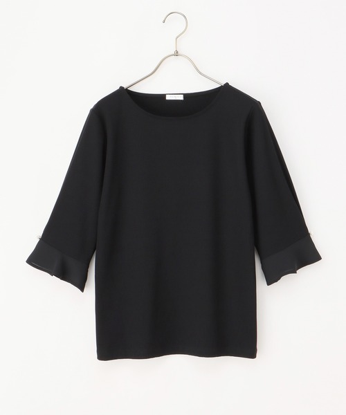 Honeys(ハニーズ)の「袖口パール付きトップス(Tシャツ/カットソー・レディース・アイボリー/ブラック/サックスブルー/ラベンダー・S/M/L/LL)」の14枚目の写真