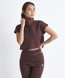 ROXY（ロキシー）の「FIND YOUR WAY/ロキシー速乾UVカット冷感ハーフジップクロップド丈鹿の子素材トップス（ポロシャツ）」