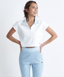 ROXY（ロキシー）の「FIND YOUR WAY/ロキシー速乾UVカット冷感ハーフジップクロップド丈鹿の子素材トップス（ポロシャツ）」