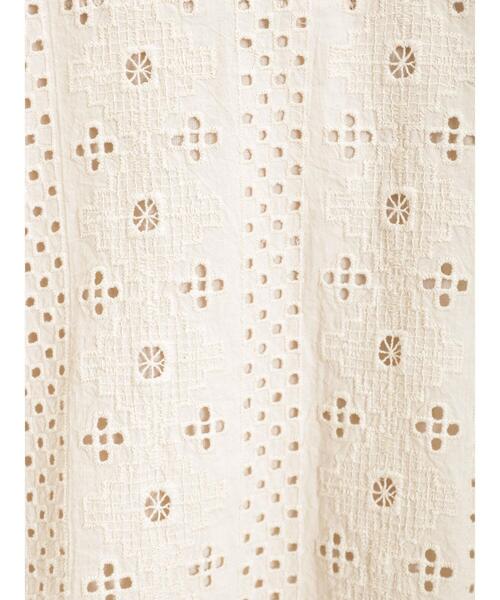 Samansa Mos2（サマンサ モスモス）の「オーバーレース裾フリルショートジャケット（ノーカラージャケット・レディース・キナリ/ブラウン/オフホワイト・F）」の11枚目の写真