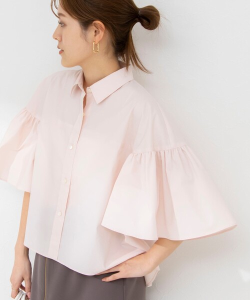NOLLEY’S Sophi（ノーリーズソフィ）の「袖フレアショートシャツブラウス（シャツ/ブラウス・レディース・ブルー系その他3/ベビーピンク/ホワイト/ブルー系その他7・38）」の8枚目の写真