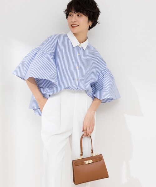 NOLLEY’S Sophi（ノーリーズソフィ）の「袖フレアショートシャツブラウス（シャツ/ブラウス・レディース・ブルー系その他3/ベビーピンク/ホワイト/ブルー系その他7・38）」の17枚目の写真