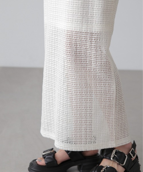 FREE'S MART（フリーズマート）の「◆【3サイズ展開XS-M】レイヤードメッシュナロースカート【低身長サイズ有】（スカート・レディース・ホワイト/ブラック・X-SMALL/SMALL/MEDIUM）」の4枚目の写真