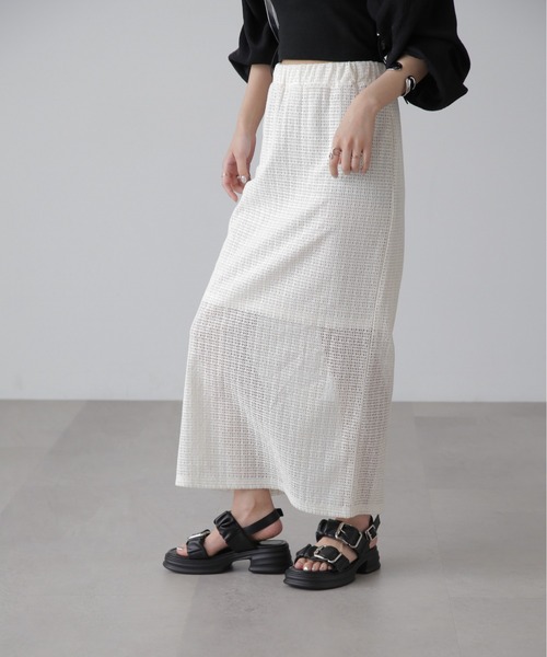 FREE'S MART（フリーズマート）の「◆【3サイズ展開XS-M】レイヤードメッシュナロースカート【低身長サイズ有】（スカート・レディース・ホワイト/ブラック・X-SMALL/SMALL/MEDIUM）」の8枚目の写真