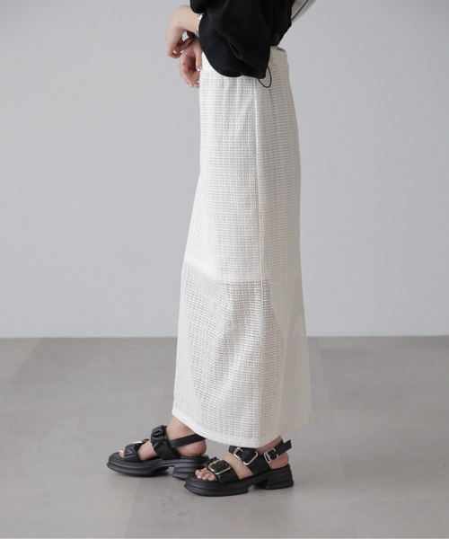 FREE'S MART（フリーズマート）の「◆【3サイズ展開XS-M】レイヤードメッシュナロースカート【低身長サイズ有】（スカート・レディース・ホワイト/ブラック・X-SMALL/SMALL/MEDIUM）」の9枚目の写真