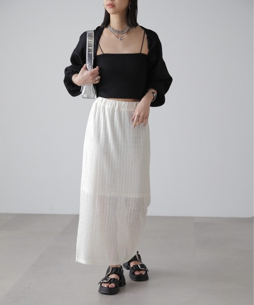FREE'S MART（フリーズマート）の「◆【3サイズ展開XS-M】レイヤードメッシュナロースカート【低身長サイズ有】（スカート・レディース・ホワイト/ブラック・X-SMALL/SMALL/MEDIUM）」の11枚目の写真