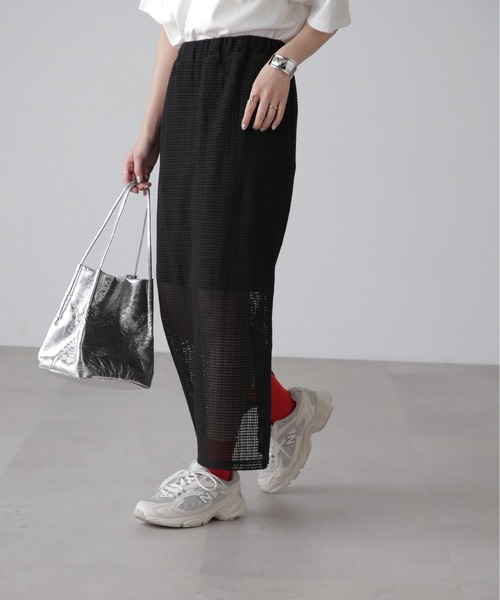 FREE'S MART（フリーズマート）の「◆【3サイズ展開XS-M】レイヤードメッシュナロースカート【低身長サイズ有】（スカート・レディース・ホワイト/ブラック・X-SMALL/SMALL/MEDIUM）」の22枚目の写真