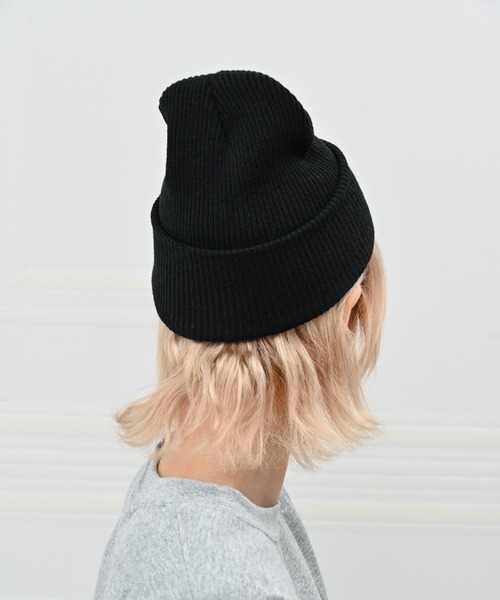 Alite cloth（アリーテクロス）の「カラービーニー　ニット帽（ニットキャップ/ビーニー・レディース・オレンジ/ブラウン/ベージュ/ブラック/アイボリー/マスタード/ブルーグレー・FREE）」の9枚目の写真