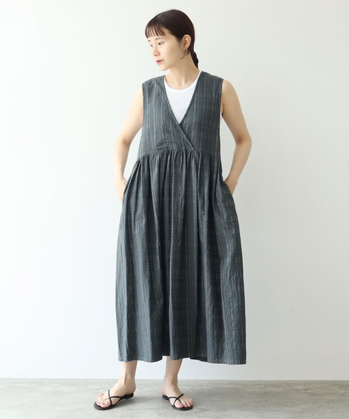 △ラメストライプ ギャザージャンパースカート 1701OP040241  